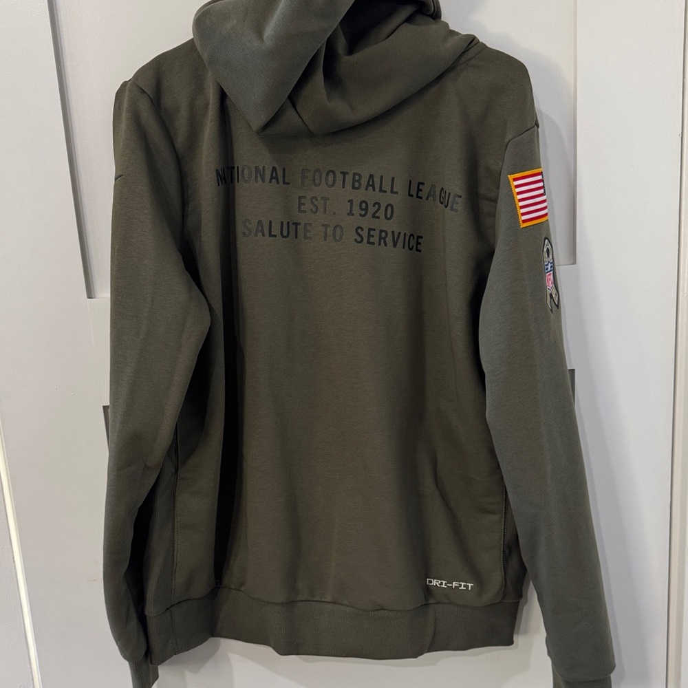 Nike dri-fit NFL Salute to Service Green Military Hoodie USA flag ๐บ๐ธ large NWT - Picture 10 of 12